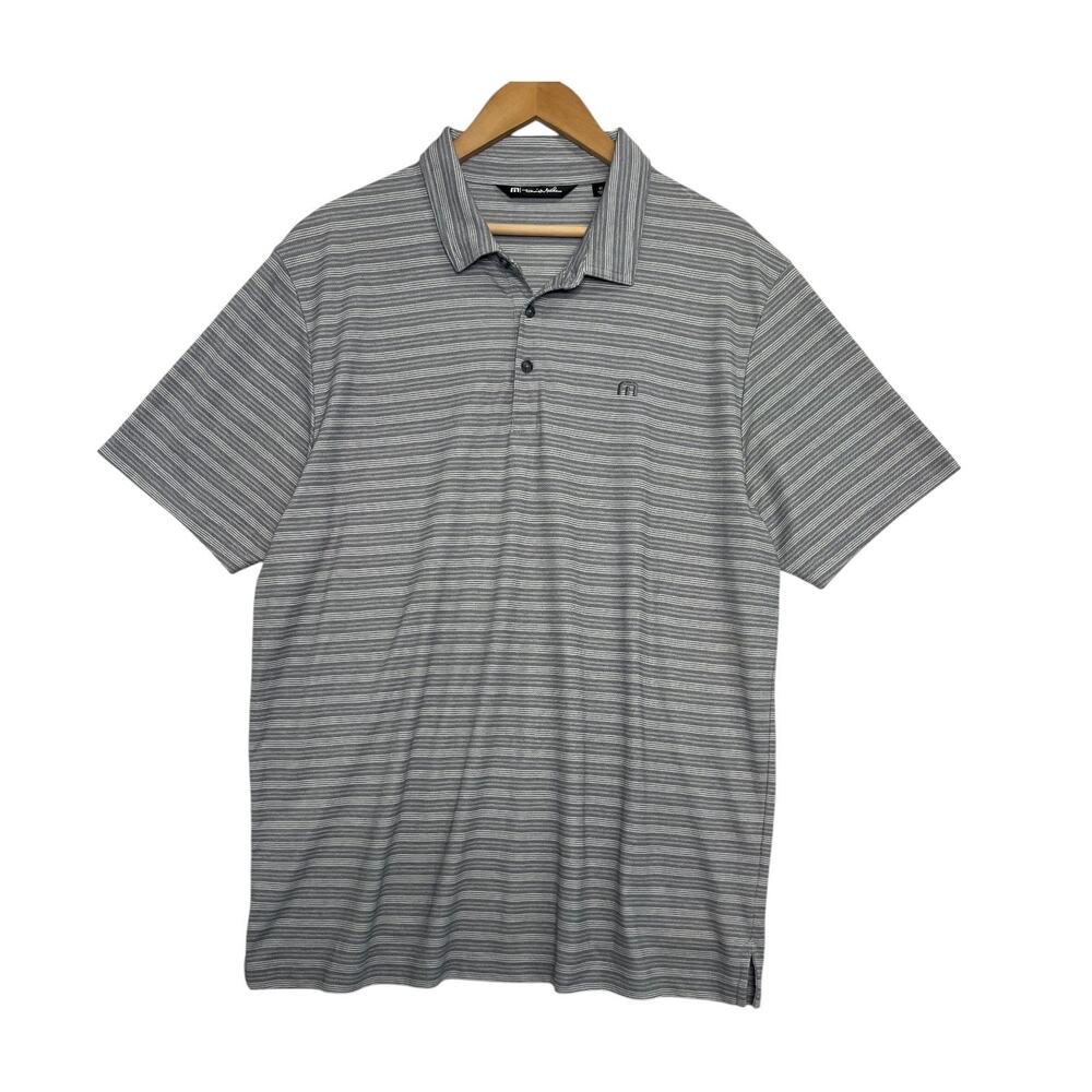TravisMathew Polo Shirt Mens XL Gray Golf Performance Preppy Lightweight Outdoor